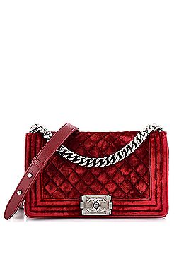 Chanel Boy Flap Bag Quilted Velvet Old Medium (view 1)