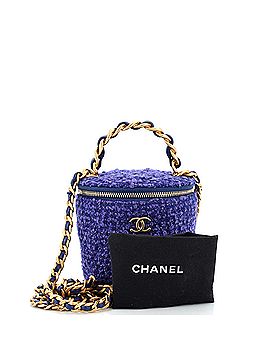 Chanel Woven Chain Top Handle Vanity Bucket Bag Quilted Tweed (view 2)