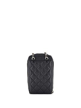 Chanel Zip Around Front Pocket Phone Case with Chain Quilted Caviar (view 2)