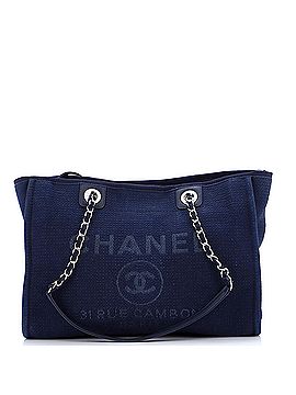 Chanel Deauville NM Chain Handle Tote Mixed Fibers Small (view 1)
