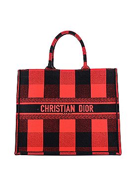 Christian Dior Book Tote Plaid Canvas Large (view 1)