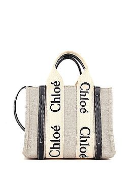 Chloé Woody Convertible Tote Canvas with Leather Small (view 1)