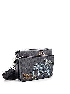 Louis Vuitton Trio Messenger Bag Limited Edition Wild Animals Damier Graphite (view 2)