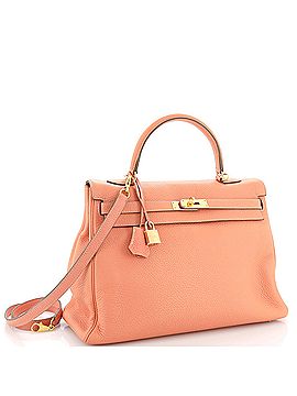 Hermès Kelly Handbag Orange Clemence with Gold Hardware 35 (view 2)