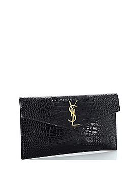 Saint Laurent Uptown Pouch Crocodile Embossed Leather (view 2)