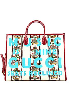 Gucci Music Is Mine 100 Tote Printed Canvas Large (view 1)