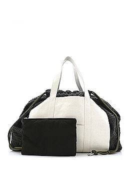 Bottega Veneta Roll Up Carry All Tote Jacquard Terry Cloth and Canvas (view 2)