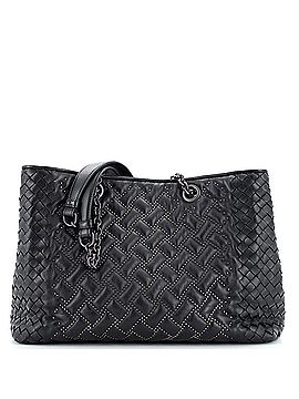 Bottega Veneta Double Chain Tote Studded Leather with Intrecciato Detail Medium (view 1)