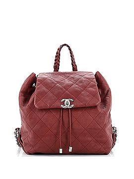 Chanel Braided With Style Drawstring Backpack Quilted Grained Calfskin (view 1)