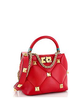 Valentino Garavani Roman Stud Top Handle Bag Quilted Leather Small (view 2)