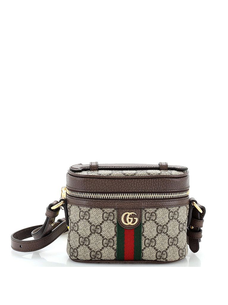 Gucci 100% Coated Canvas Brown Ophidia Top Handle Bag GG Coated Canvas Mini One Size - photo 1