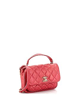 Chanel Front Pocket Top Handle Flap Bag Quilted Calfskin Mini (view 2)