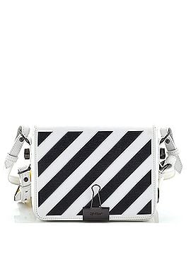 OFF-WHITE Binder Clip Flap Bag Striped Leather Small (view 1)