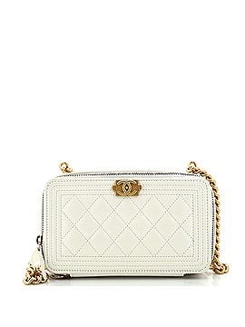 Chanel Boy Zip Clutch with Chain Quilted Caviar (view 1)