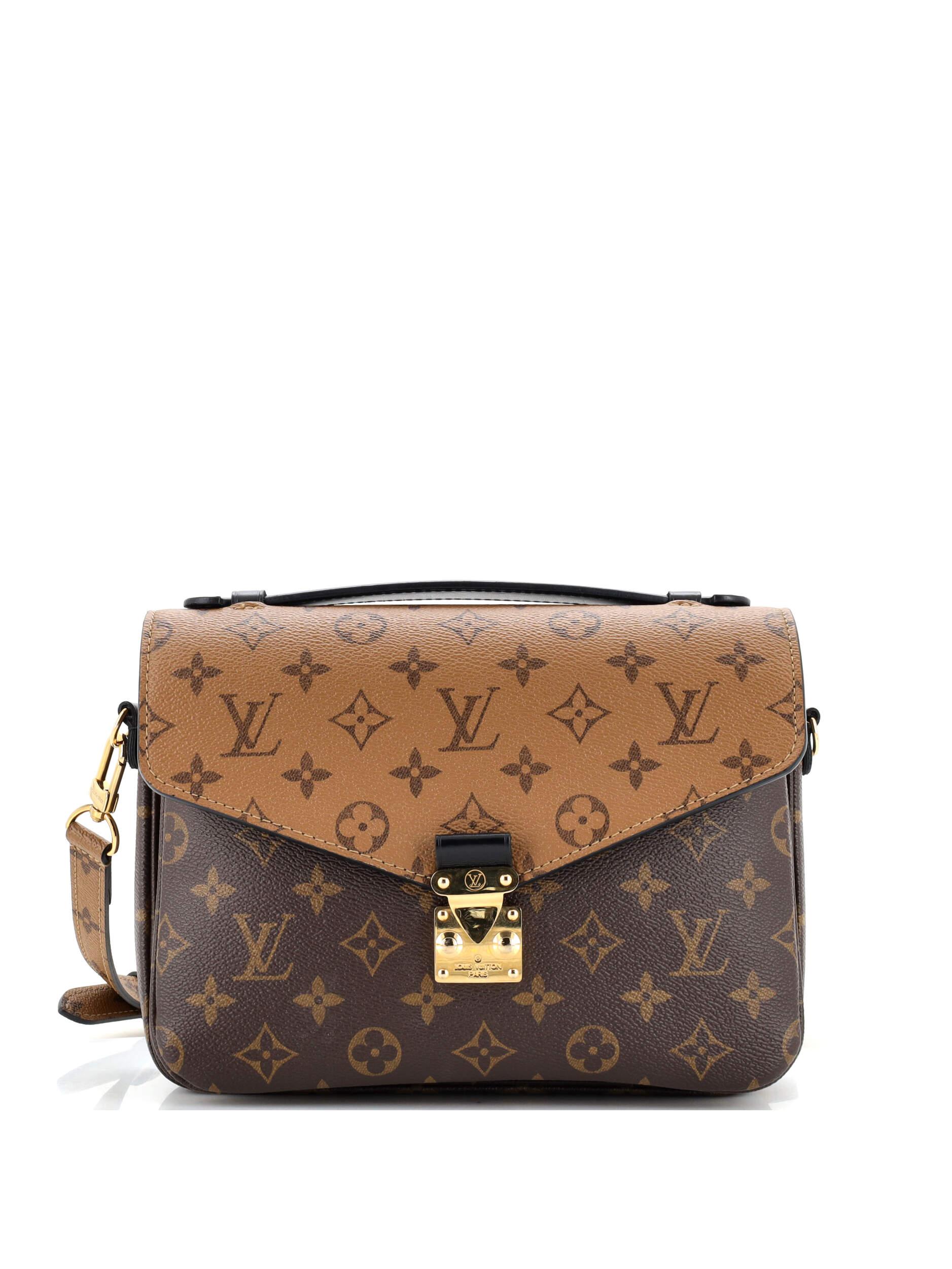 Louis Vuitton 100% Coated Canvas Brown Pochette Metis Reverse Monogram ...