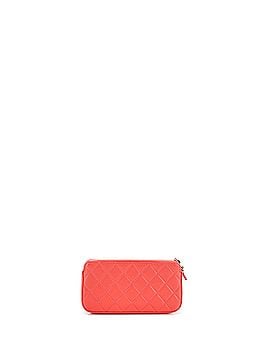 Chanel Double Zip Clutch with Chain Camellia Embellished Lambskin (view 2)