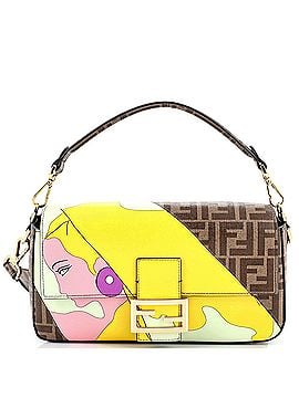 Fendi Antonio Lopez Baguette NM Bag Zucca Coated Canvas with Printed Leather Inlay Medium (view 1)