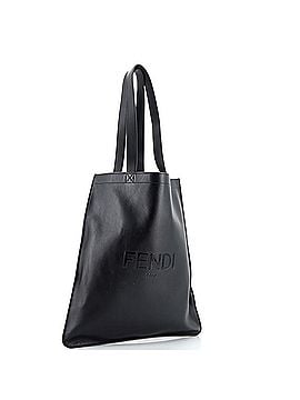 Fendi Logo Shopper Tote Embossed Leather (view 2)