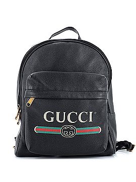 Gucci Logo Front Pocket Backpack Printed Leather (view 1)