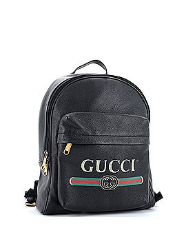 Gucci Logo Front Pocket Backpack Printed Leather (view 2)