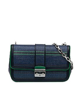 Dior Medium Tricolor Raffia Miss Dior Flap Bag (view 1)