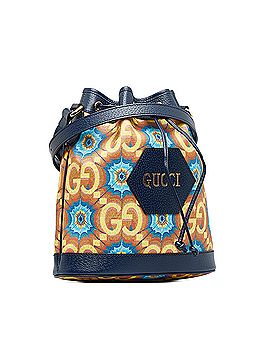 Gucci 100% Coated Canvas Blue GG Supreme Kaleidoscope 100 Bucket