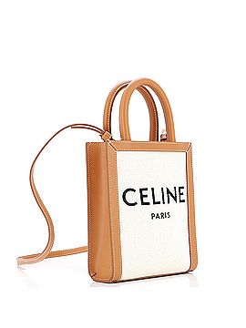 Céline Vertical Cabas Tote Canvas with Leather Mini (view 2)