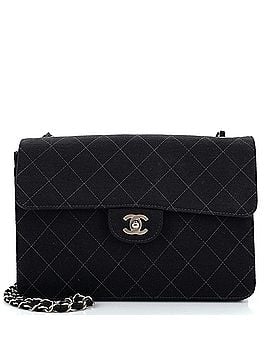 Chanel Vintage Square Classic Single Flap Bag Quilted Jersey Medium (view 1)