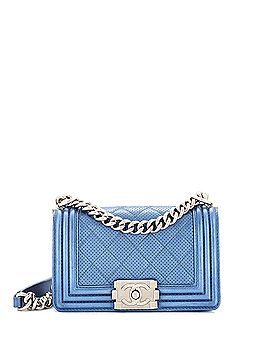 Chanel Boy Flap Bag Quilted Metallic Perforated Calfskin Small (view 1)