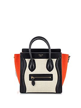 Céline Tricolor Luggage Bag Canvas and Leather Nano (view 1)