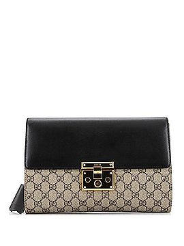 Gucci Padlock Clutch GG Canvas and Leather Large (view 1)