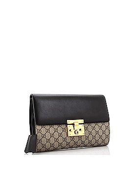Gucci Padlock Clutch GG Canvas and Leather Large (view 2)