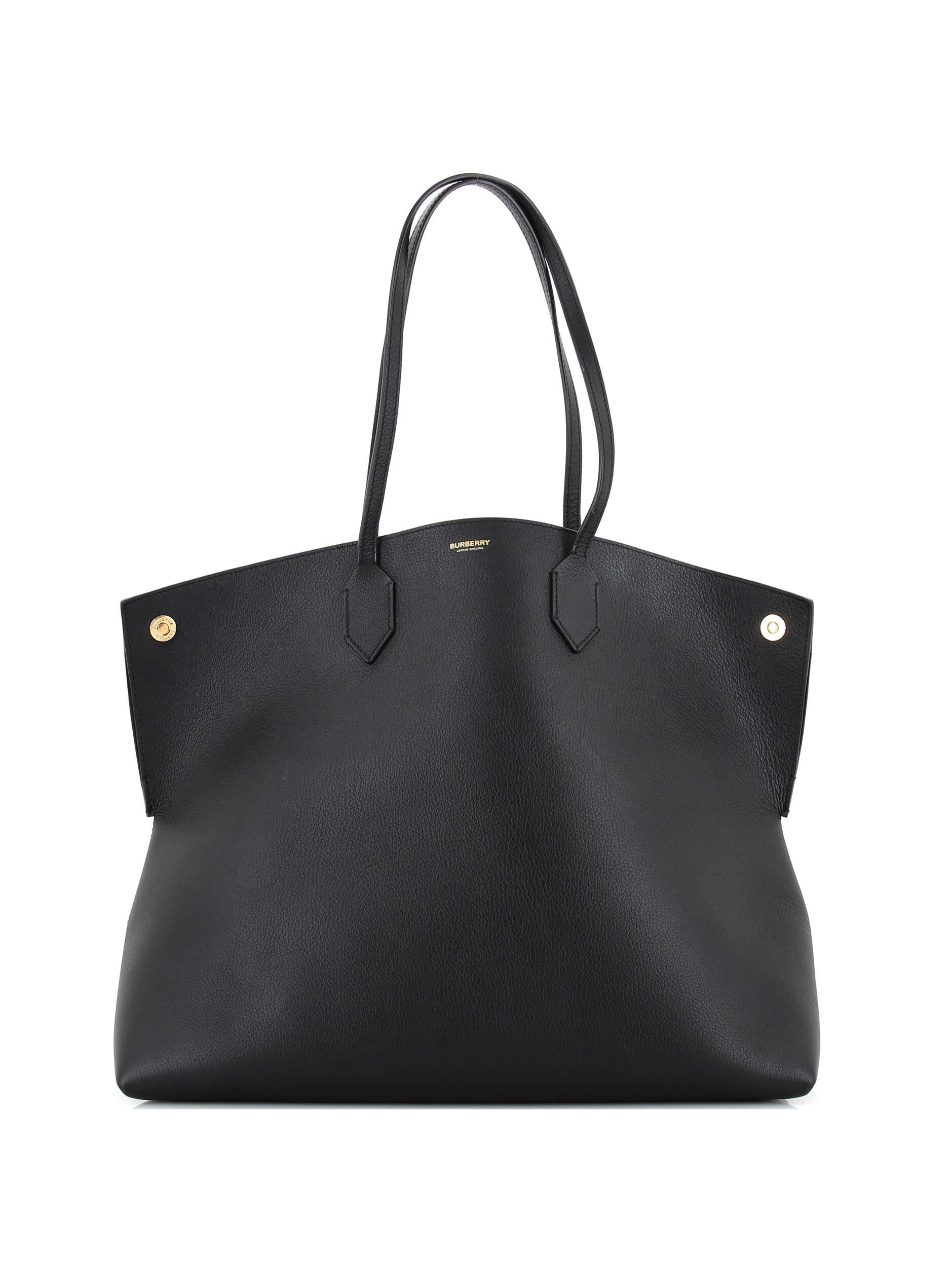 Burberry 100% Leather Black Society Tote Leather Large One Size - 50% ...