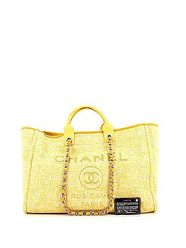 Chanel Deauville Tote Raffia with Glitter Detail Large (view 2)