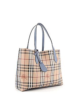 Burberry Reversible Tote Haymarket Coated Canvas and Leather Medium (view 2)