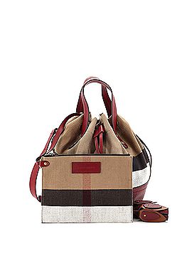 Burberry Heston Bucket Bag House Check Canvas with Leather Small (view 2)