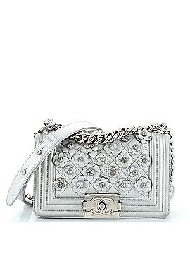 Chanel Boy Flap Bag Quilted Lambskin with Camellia Applique Small (view 1)
