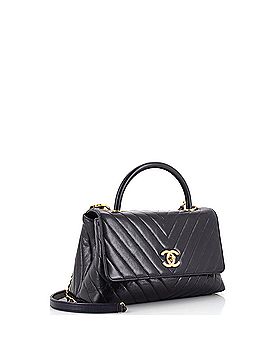 Chanel Coco Top Handle Bag Chevron Aged Calfskin Small (view 2)