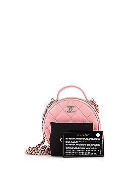Chanel Handle with Care Round Vanity Case with Chain Quilted Caviar Small (view 2)