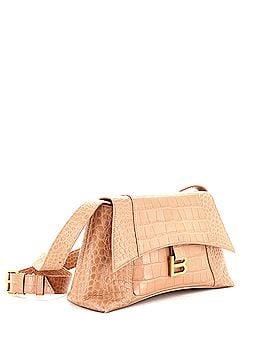 Balenciaga Hourglass Sling Shoulder Bag Crocodile Embossed Leather Small (view 2)