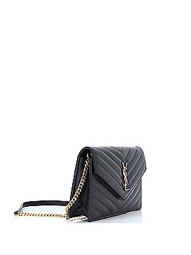 Saint Laurent Classic Monogram Wallet on Chain Matelasse Chevron Leather Small (view 2)