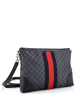 Gucci Web Zip Flat Messenger GG Coated Canvas Medium (view 2)