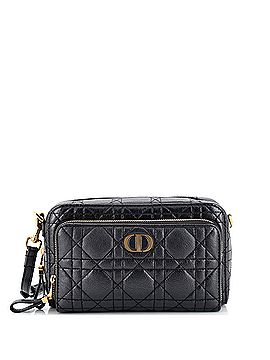 Christian Dior Caro Double Pouch Crossbody Bag Cannage Quilt Calfskin (view 1)