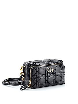 Christian Dior Caro Double Pouch Crossbody Bag Cannage Quilt Calfskin (view 2)