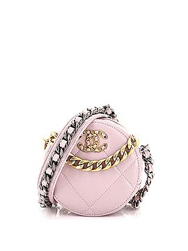 Chanel 19 Round Clutch with Chain Quilted Leather (view 1)