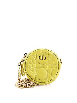 Christian Dior Caro Round Pouch with Chain Cannage Quilt Leather Mini (view 1)