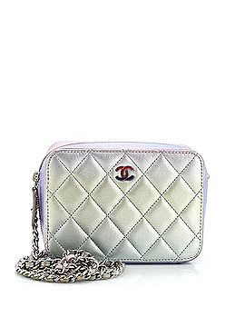 Chanel Zip Around Vanity Case with Chain Quilted Gradient Metallic Calfskin with Gradient Hardware Mini (view 1)