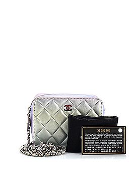 Chanel Zip Around Vanity Case with Chain Quilted Gradient Metallic Calfskin with Gradient Hardware Mini (view 2)