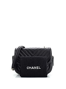 Chanel Covered CC Flap Messenger Bag Chevron Calfskin Small (view 2)