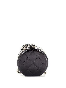 Chanel Round Mirror Chain Necklace Purse Quilted Patent (view 2)